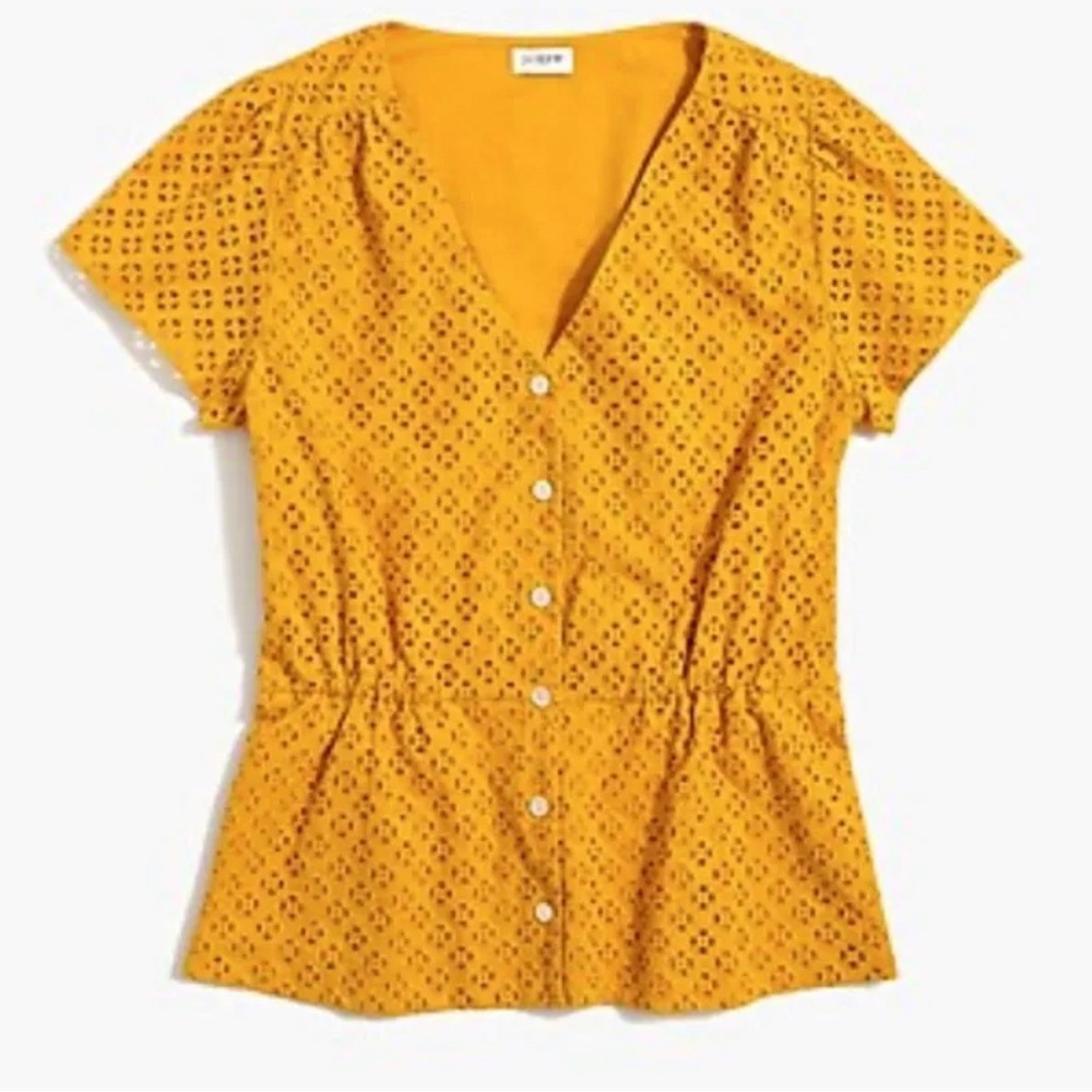 J.Crew Eyelet Peplum Top